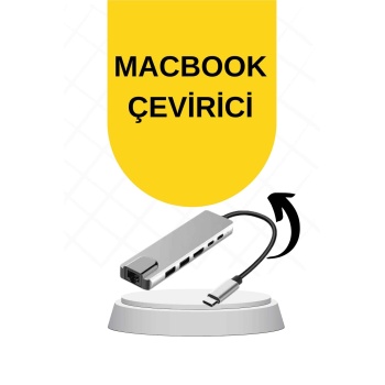 KESGİN MARKET ® Macbook Pro/air Uyumlu USB Type-C 8 In 1 Hub Dönüştürücü Çevirici Çoklayıcı USB Hdmı Micro Sd 8 Girişli