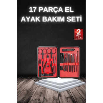 KESGİN MARKET ® 17 Parça Manikür Seti Taşınabilir Özel Çantalı El ve Ayak Bakımı Tırnak Batığı Temizleme