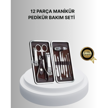 KESGİN MARKET ® Profesyonel Tırnak Bakım Seti Çelik Aletli Şık Deri Çantalı