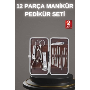 KESGİN MARKET ® 12 Parça Paslanmaz Çelik Kompakt ve Taşınabilir Manikür Makası Tırnak Makası