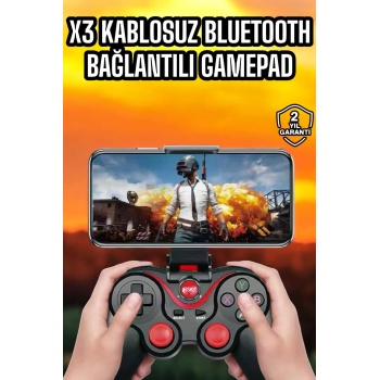 KESGİN MARKET ® Android Uyumlu Gamepad X3 Game Stick Oyun Kolu Bluetooth Bağlantılı