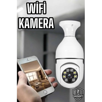 KESGİN MARKET ® Ampul Görünümlü Güvenlik Kamerası Duylu Wifi Kamerası Dönebilen