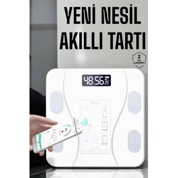 KESGİN MARKET ® Tartı Baskül Dijital Elektronik Tartı Vücut Analiz Wifi Akıllı Yağ Ölçer