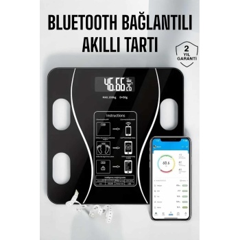 KESGİN MARKET ® Akıllı Tartı Bluetooth Bağlantılı Yağ Ölçebilen Tartı Yeni Nesil