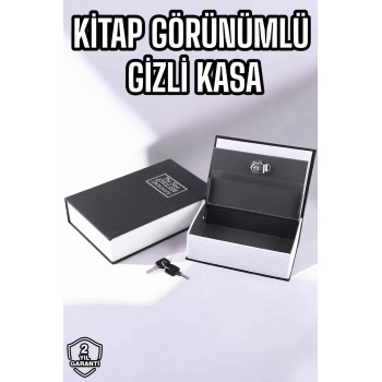 KESGİN MARKET ® Büyük Boy Anahtarlı Kitap Görünümlü Gizli Kasa Çelik Kasa Altın Kasası