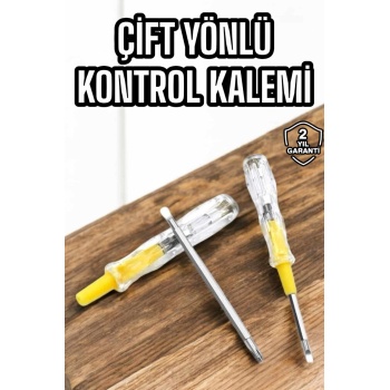 KESGİN MARKET ® Kontrol Kalemi Nikel Kaplama Çift Başlıklı Test Cihazı