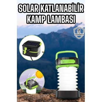 KESGİN MARKET ® Güneş Enerjili Led Lamba Kamp Lambası Katlanabilir Lamba USB Şarjlı