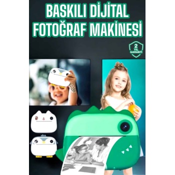 KESGİN MARKET ® Çocuklar İçin Özel Fotoğraf Makinesi Printer Kamera Taşınabilir HD