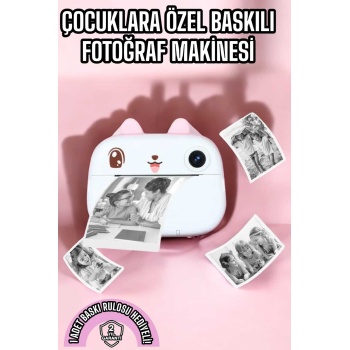KESGİN MARKET ® Çocuk Fotoğraf Makinesi Dijital HD Video Rulo Kağıt Baskılı Yazıcı