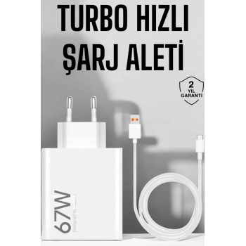KESGİN MARKET ® Şarj Aleti 67W Hızlı Şarj Turbo Type-C Uyumlu Şarj Adaptörü Kablosu