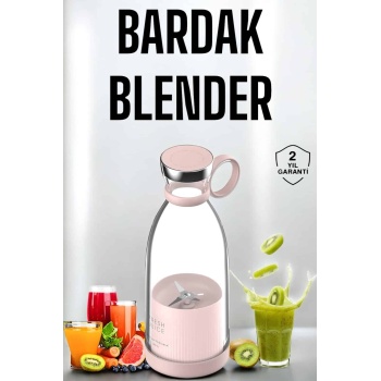 KESGİN MARKET ® Bardak Blender Smoothie Meyve Sıkacağı Şarjlı Cam Taşınabilir