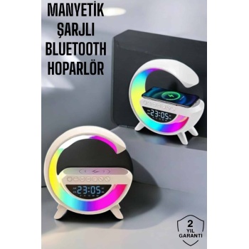 KESGİN MARKET ® Bluetooth Hoparlör 15W Kablosuz Hızlı Şarj LED Gece Lambası