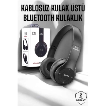 KESGİN MARKET ® Kulak Üstü TF Kart ve AUX Destekli Ergonomik Bluetooth Kulaklık