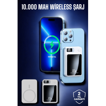 KESGİN MARKET ® 22.5W Magsafe Kablosuz Şarjlı Powerbank Dijital Ekran ve Hızlı Şarj