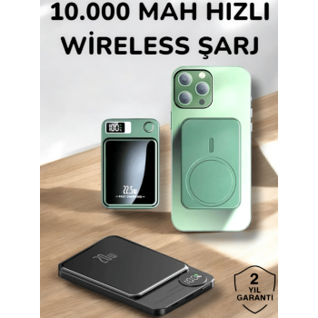 KESGİN MARKET ® iOS Uyumlu 22.5W Hızlı Şarj Magsafe Powerbank Dijital Göstergeli 10.000 mAh