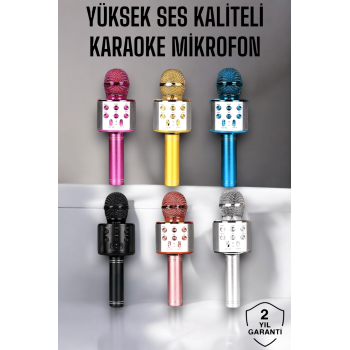 KESGİN MARKET ® Kablosuz Bluetooth Karaoke Mikrofon USB ve AUX Girişli, Yüksek Ses Kalitesi