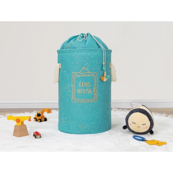 KESGİN MARKET® Baby Kullanımı Kolay Desenli Taşınabilir Torbalı Yuvarlak Sepet(yeşil) 04270