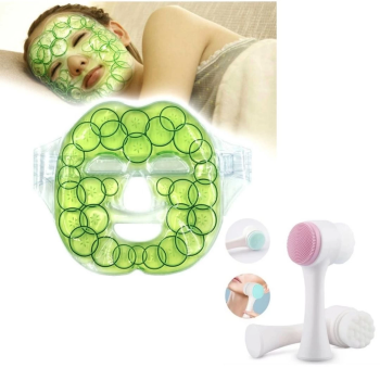 KESGİN MARKET® Cilt Temizliği Ve Soğutucu Maske İçin Çift Taraflı Fırça Ve Jel Buz Paketi