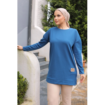 KESGİN MARKET® Yeni Stil Mavi Arma Detay Tunik 10020