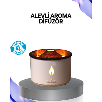 KESGİN MARKET® Volkan Efektli Aroma Difüzörü – Sessiz Çalışma, Otomatik Kapanma ve LED Işık