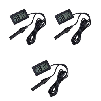 KESGİN MARKET® 3 Adet Dijital Ekran Sıcaklık Ve Nem Ölçer - Termometre Higrometre Kuluçka