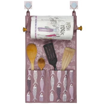 KESGİN MARKET® Çok Amaçlı Ahşap Kulplu Mutfak Peçete Askılığı Ve Kaşıklık