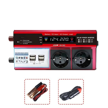 KESGİN MARKET® 12v 2000w Modifiye Sinus İnverter Araç Ve Güneş Enerjisi Uyumlu, Çift Usb, Çift Priz Ve Çakmaklık