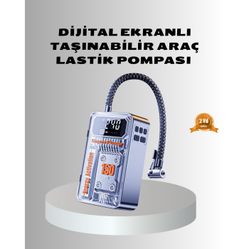 KESGİN MARKET® Şarjlı Kablosuz Hava Pompası – 150 PSI Basınç, LED Ekran ve 6000mAh Batarya