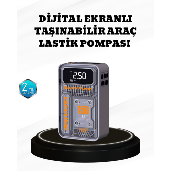 KESGİN MARKET® 150 PSI Kablosuz Şarjlı Hava Pompası – LED Ekranlı ve Otomatik Kapanma Özellikli