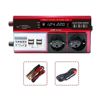KESGİN MARKET® 12v 2000w Modifiye Sinüs İnverter Araç Ve Güneş Enerjisi Uyumlu, Çift Usb, Çift Priz Ve Çakmaklık Epilons