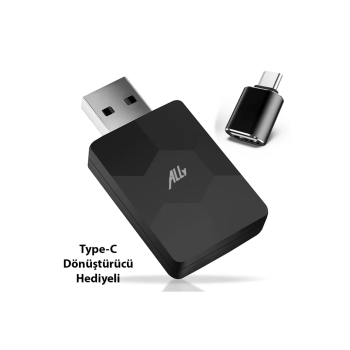 KESGİN MARKET® Kablosuz Carplay & Android Auto Adaptörü - Apple Ve Android Cihazlar İçin Evrensel Wireless Carplay Çevirici