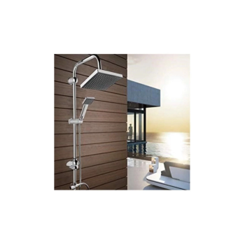 KESGİN MARKET® Epilons Robot Tepe Duş Sistemi Yağmurlama Duş Seti Krom Siyah Kare