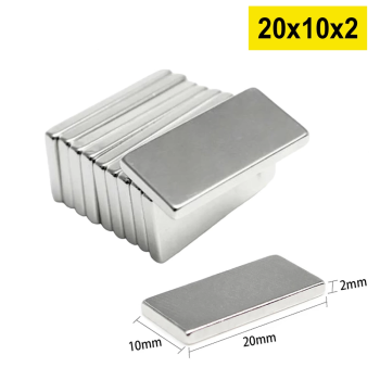 KESGİN MARKET® 10 Adet 20x10x2 Mm Neodyum Mıknatıs Köşeli Magnet N35 Nikel Kaplama Güçlü Kaliteli Dayanıklı