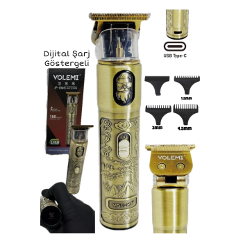 KESGİN MARKET® Ip-1949 Şarj Göstergeli Sakal Lazer Öncesi Vücut Ense Çizim Kişisel Bakım Aletleri Sıfıra Yakın Tıraş