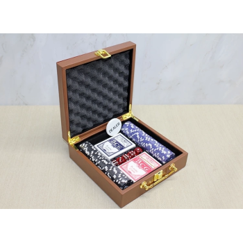 KESGİN MARKET® Deri Çantalı 100 Chip Ve 2 Adet İskambil Kağitına Sahip Poker Oyunu Alk4228