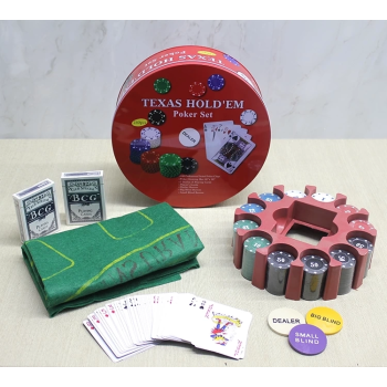 KESGİN MARKET® Metal Kutulu 240 Chip Ve 2 Adet İskambil  Kağit Setine Sahip Poker Oyunu Alk3539