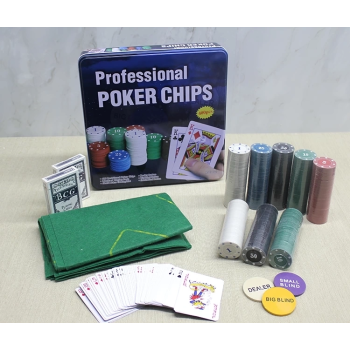 KESGİN MARKET® Metal Kutulu 400 Chip Ve 2 Adet İskambil  Kağit Setine Sahip Poker Oyunu Alk3538