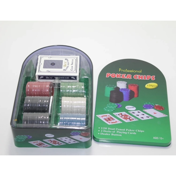 KESGİN MARKET® Poker Oyunu 120 Chip Ve 2 Adet İskambil Oyun Setine Sahip Poker Oyunu Alk2542