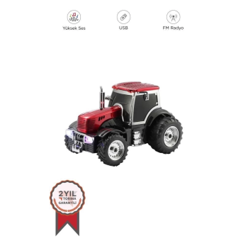KESGİN MARKET® D42 Kırmızı Traktör Tasarım Usb/fm Radyo Bluetooth Hoparlör Speaker