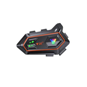 KESGİN MARKET® Y20 2x 1000m Telsiz Mesafeli 2 Kişi Bağlantılı Bluetooth Kask Kulaklık Fenerli İntercom