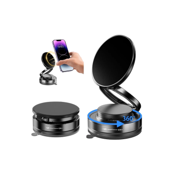 KESGİN MARKET® Metalik Magsafe Telefon Tutucu Tüm Yüzeylerle Uyumlu Vakumlu 360 Dönen Oynar Başlık