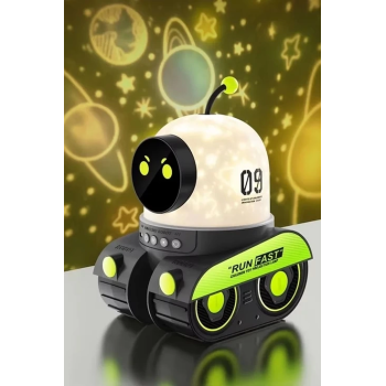 KESGİN MARKET® Robot Projeksiyon Gece Lambası Hoparlörlü Şarjlı Yıldızlı Gökyüzü Temalı Led Projeksiyon Lambası