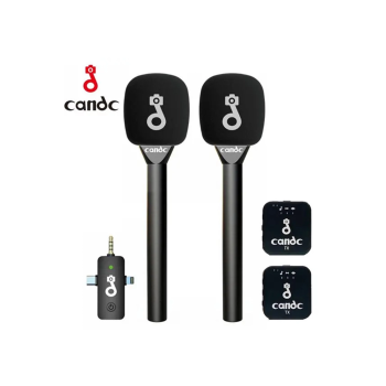 KESGİN MARKET® Çift Mikrofonlu Profosyonel Kablosuz Yüksek Kaliteli Ses Kaydı Röportaj Mikrofonu