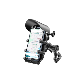 KESGİN MARKET® Gidon Bağlantılı Güneş Ve Yağmur Korumalı 360° Derece Ayarlanabilir Motosiklet Bisiklet Telefon Tutucu