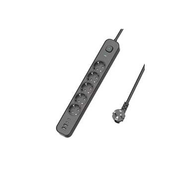 KESGİN MARKET® 5 Prizli Akım Korumalı Uzatma Kablosu | 2xusb-a + 2xusb-c | 3680w - 2m Kablo