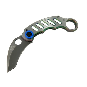 KESGİN MARKET® X05bl Gümüş Karambit 17 Cm - Metal Saplı, Manuel