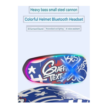 KESGİN MARKET® Helmet Graffiti Motor Kask Kulaklık Rgb Modlu Su Geçirmez 6.0 Bluetooth Intercom Yenı Model
