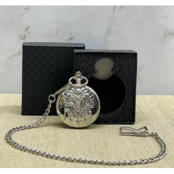 KESGİN MARKET® Özel Kutulu Osmanlı Devlet Arması Gümüş Köstekli Saat Alk4665