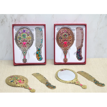 KESGİN MARKET® Çiçekli Ayna Ve Tarak Seti Küçük Boy Alk4991