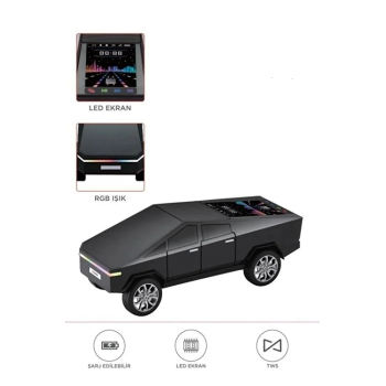 KESGİN MARKET® D68 Cyber Model Araba Tasarımlı Bluetooth Hoparlör 15w Güçlü Ses Rgb Led /tws/usb Siyah